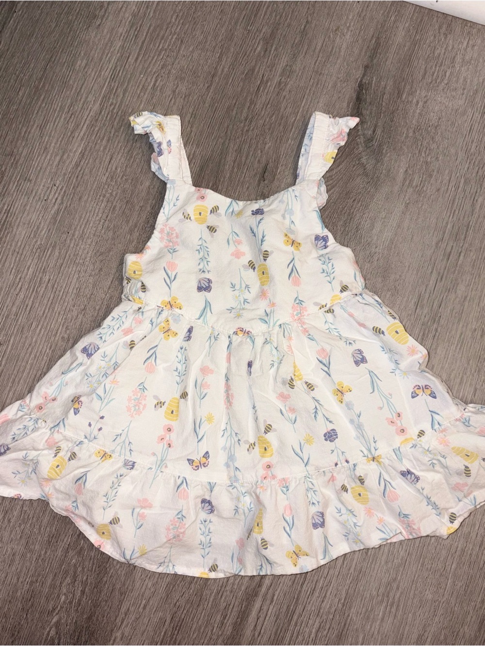 Rachel Zoe White Floral and Butterfly Tiered Sundress